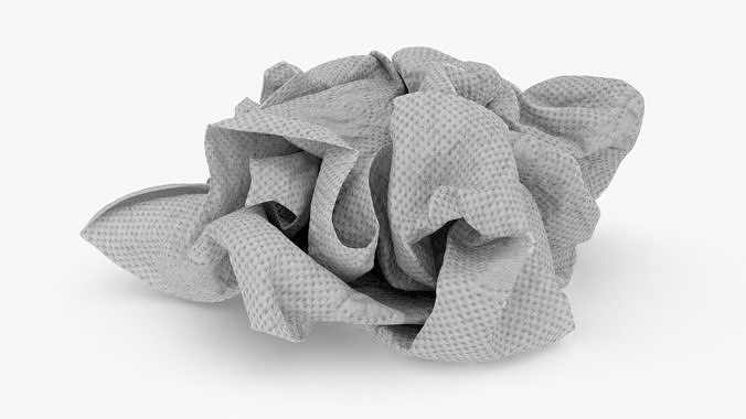 Napkin Crumpled 3D model 6