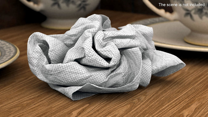 Napkin Crumpled 3D model