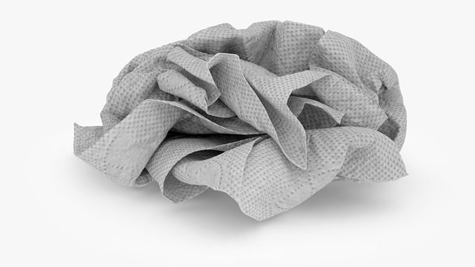 Napkin Crumpled 3D model 7