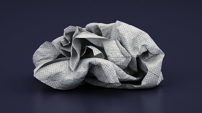 Napkin Crumpled 3D model 3