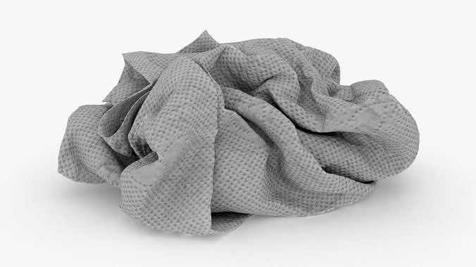 Napkin Crumpled 3D model 5