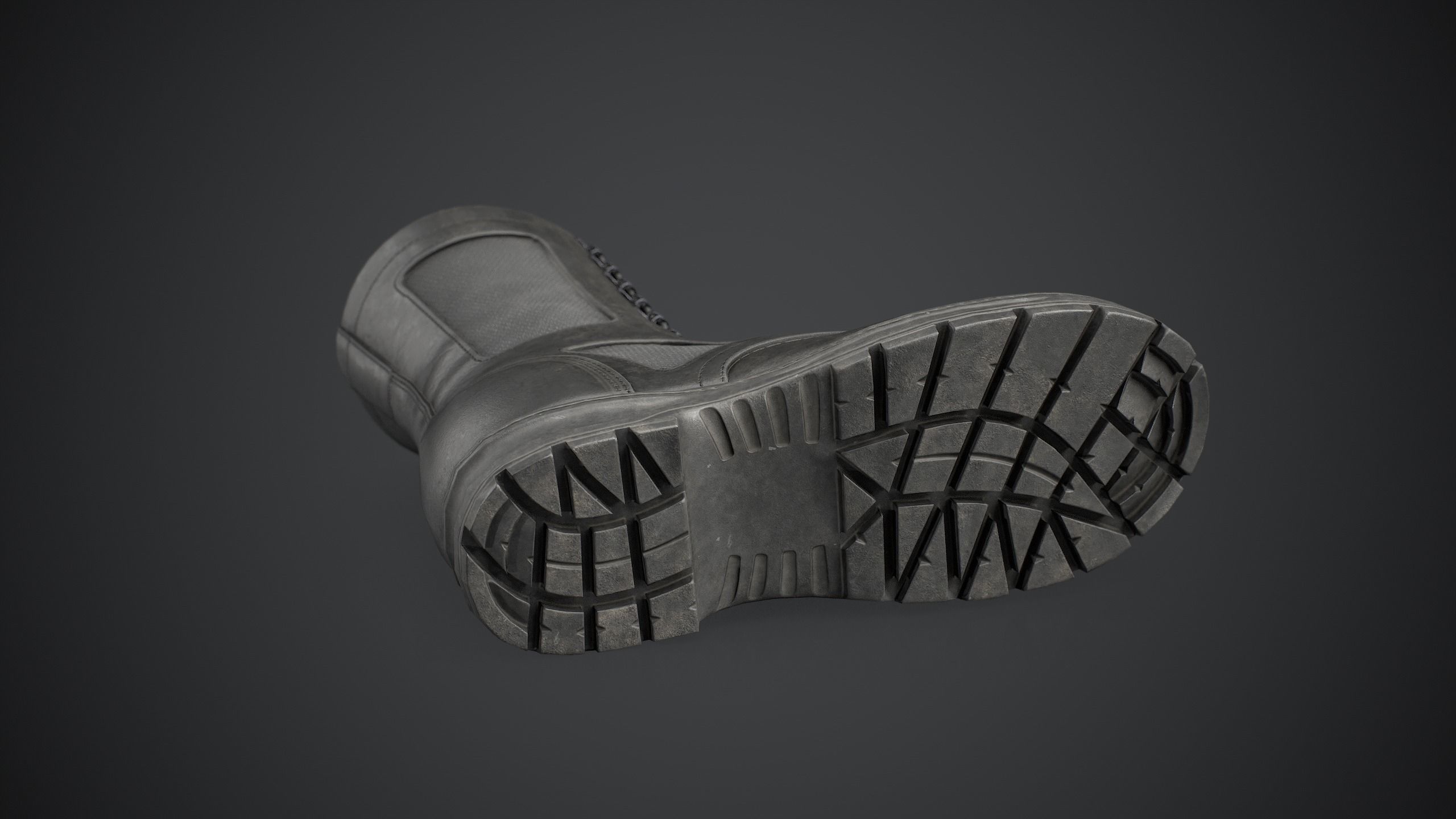 Army Boot Low-poly 3D model_8