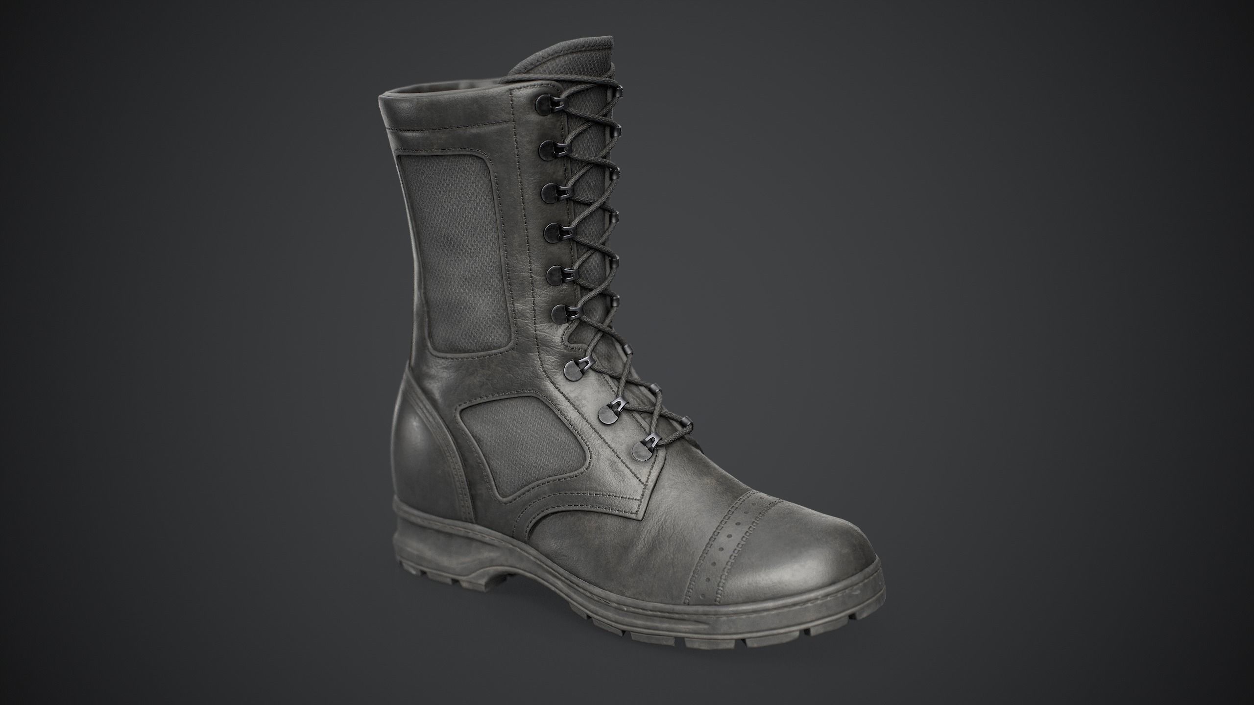 Army Boot Low-poly 3D model_1
