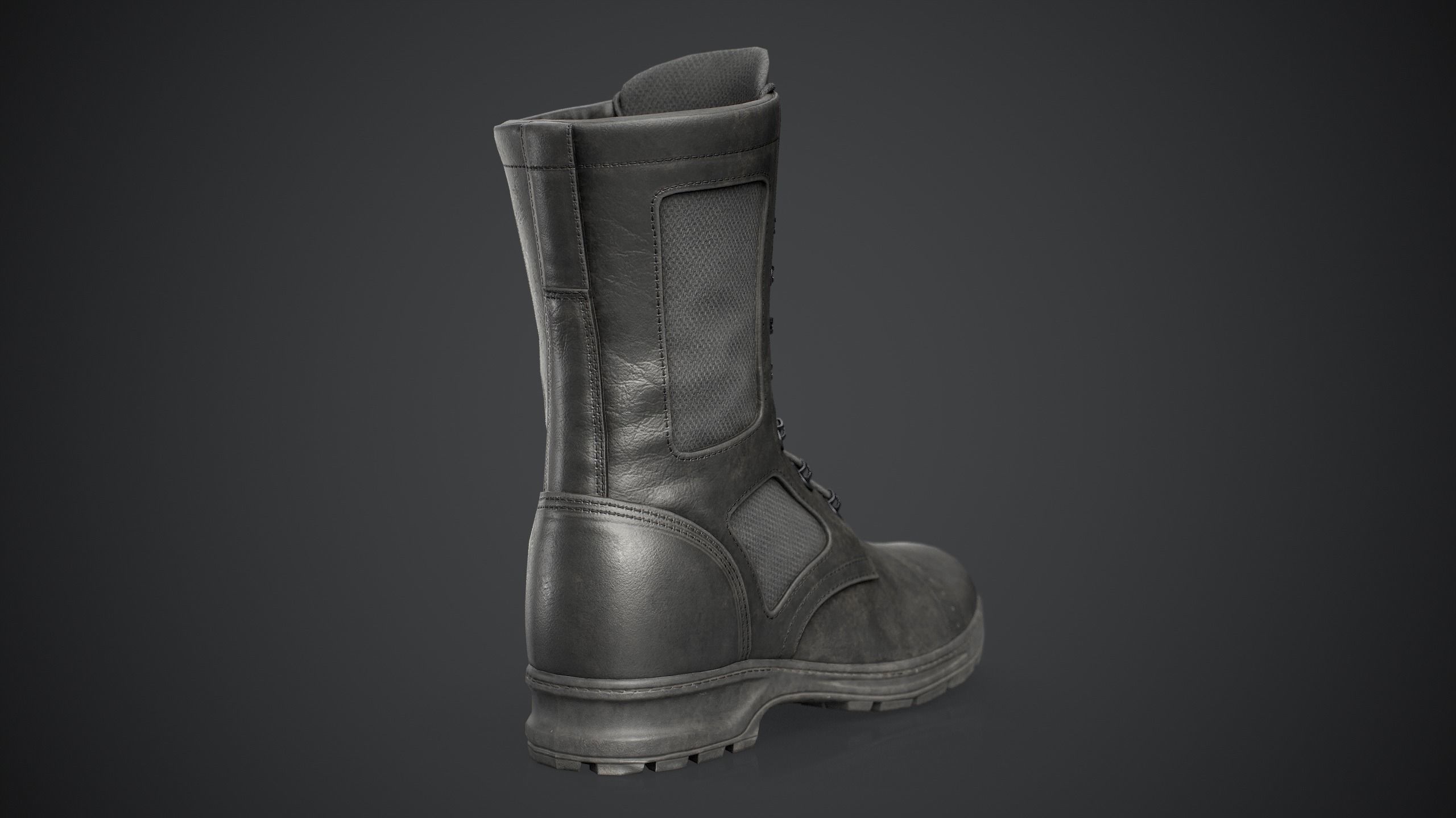 Army Boot Low-poly 3D model_2