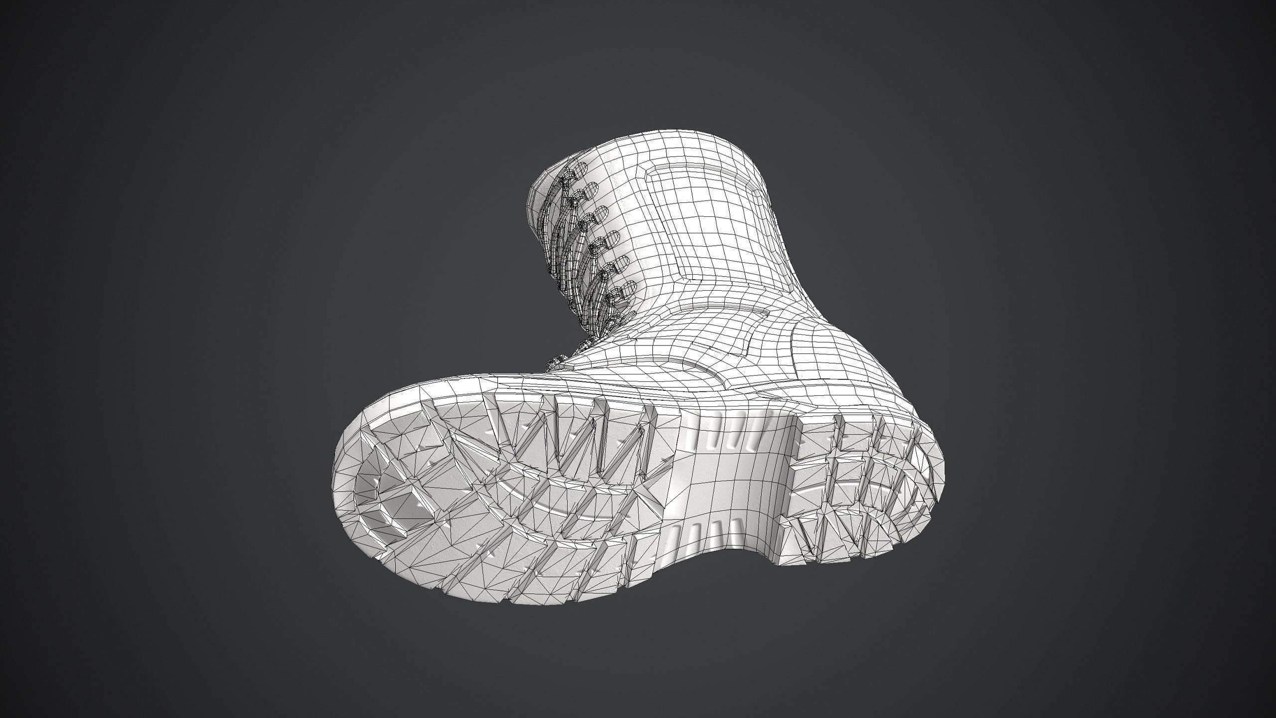 Army Boot Low-poly 3D model_11