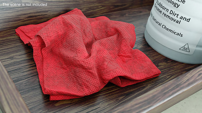 Napkin Crumpled Unfolded Dirty 3D model