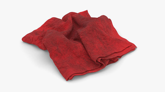 Napkin Crumpled Unfolded Dirty 3D model 5