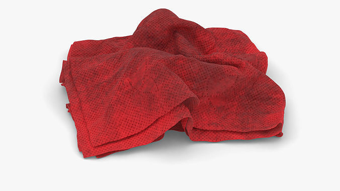 Napkin Crumpled Unfolded Dirty 3D model 6