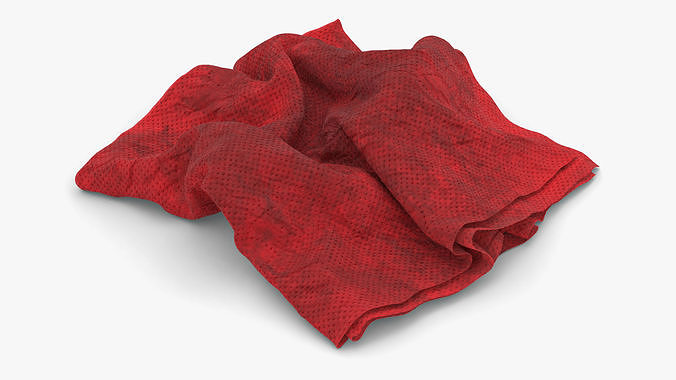 Napkin Crumpled Unfolded Dirty 3D model 7
