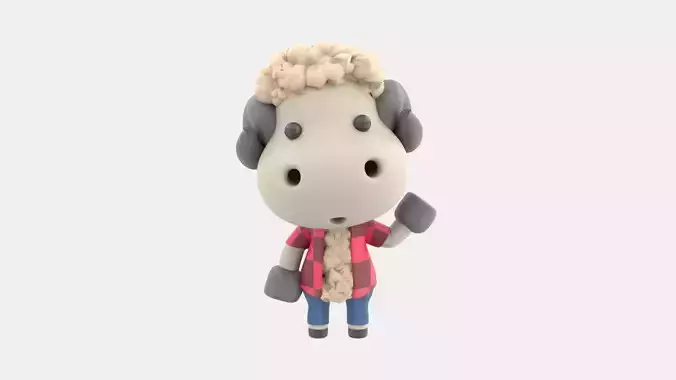 Cute Sheep 3D Illustration
