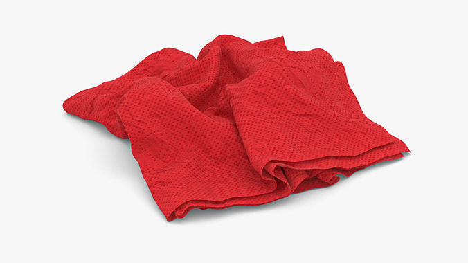 Napkin Crumpled Unfolded 3D model 7