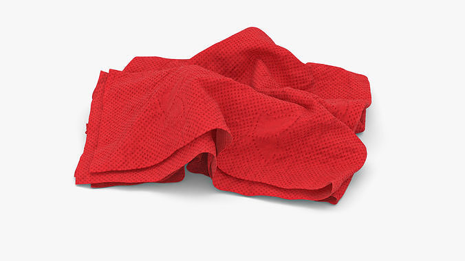 Napkin Crumpled Unfolded 3D model 6