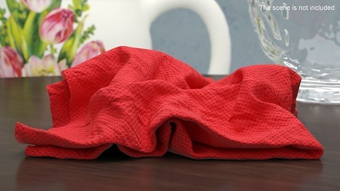 Napkin Crumpled Unfolded 3D model 2