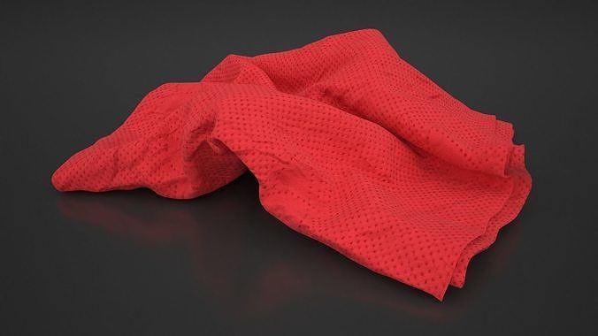 Napkin Crumpled Unfolded 3D model 3