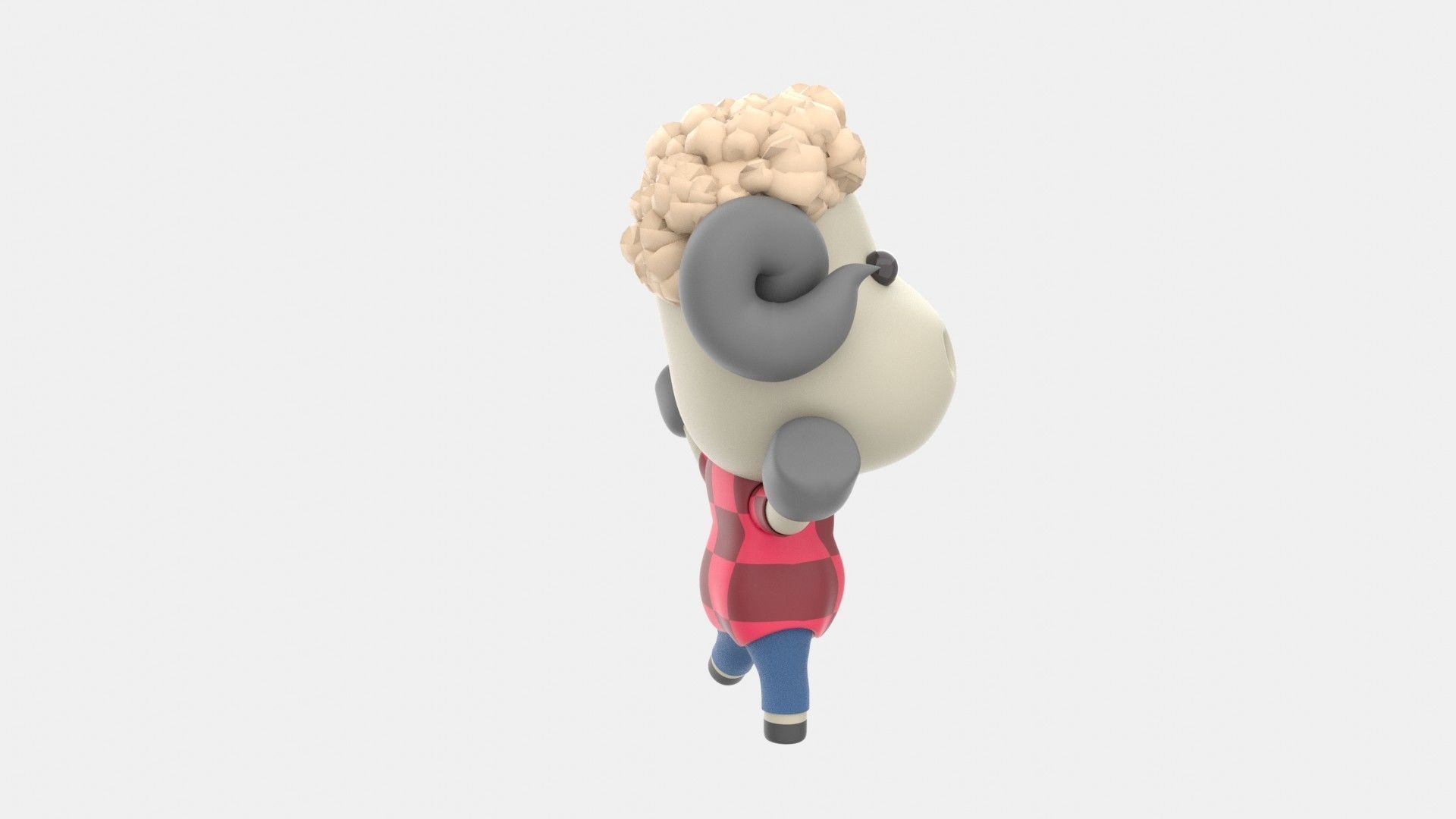 Cute Sheep 3D Illustration 3D model_14
