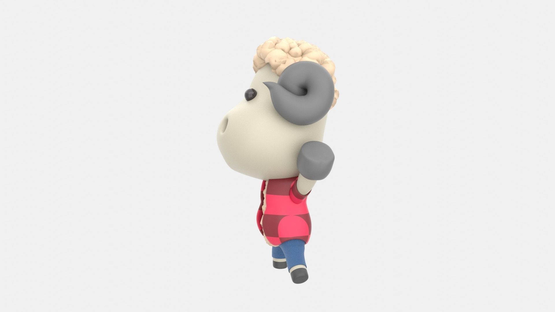 Cute Sheep 3D Illustration 3D model_4
