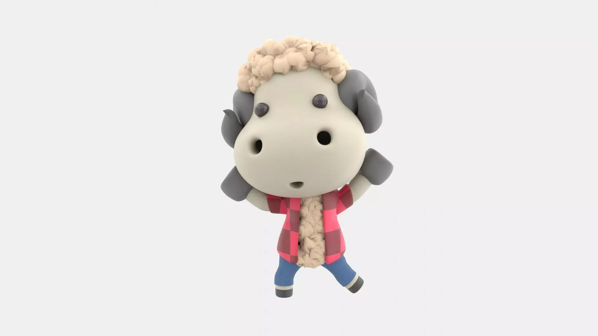 Cute Sheep 3D Illustration 3D model_0