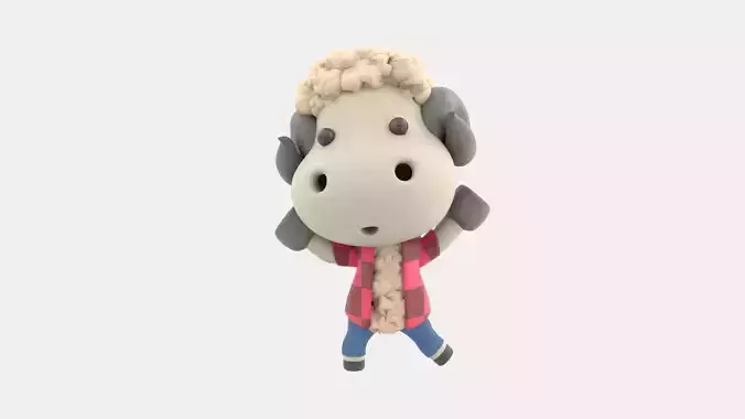 Cute Sheep 3D Illustration