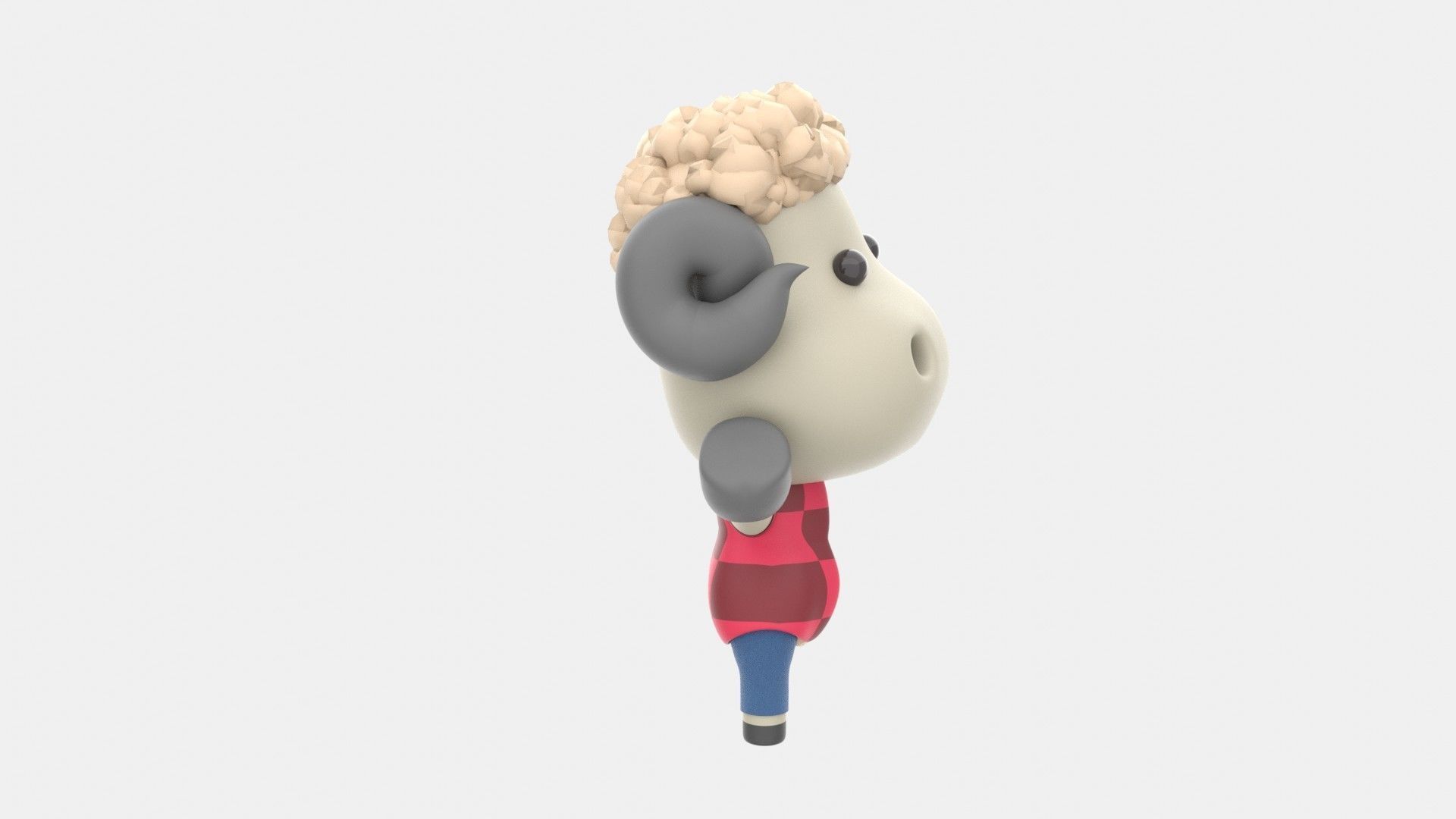 Cute Sheep 3D Illustration 3D model_15