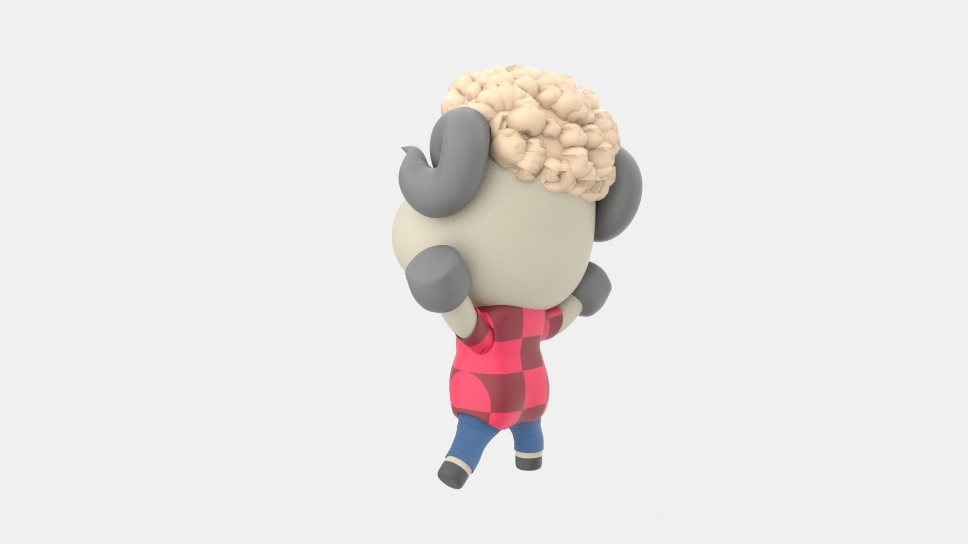 Cute Sheep 3D Illustration 3D model_7