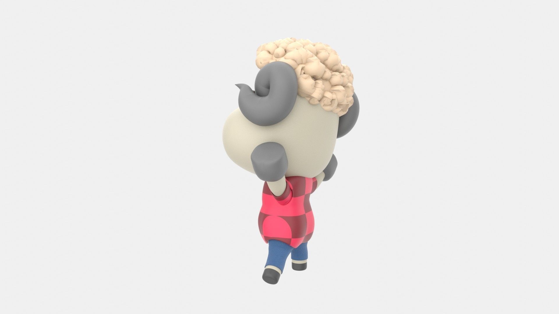 Cute Sheep 3D Illustration 3D model_6