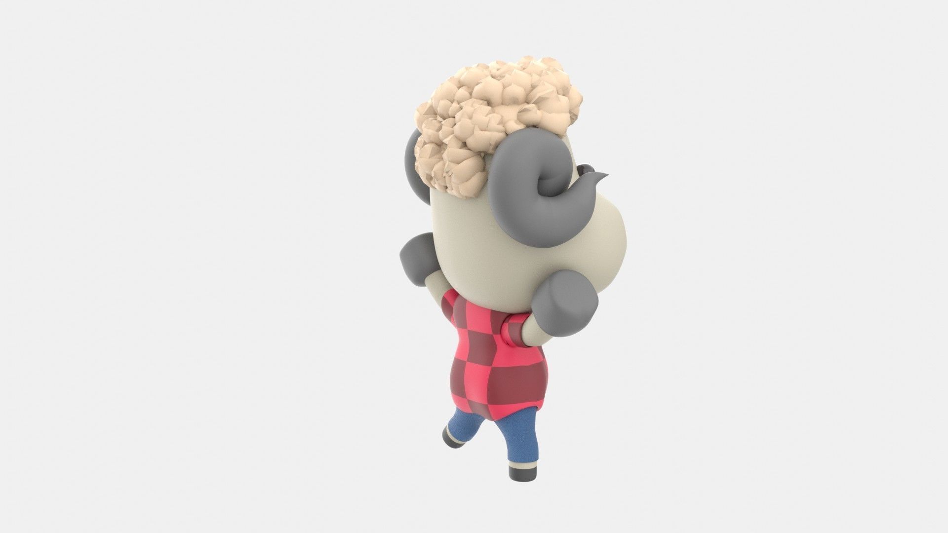 Cute Sheep 3D Illustration 3D model_13