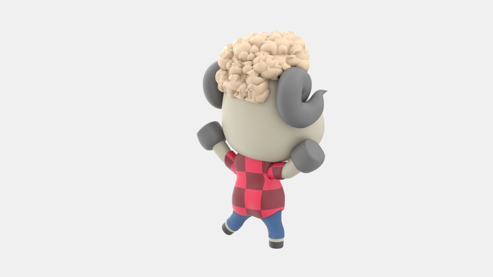 Cute Sheep 3D Illustration 3D model_12
