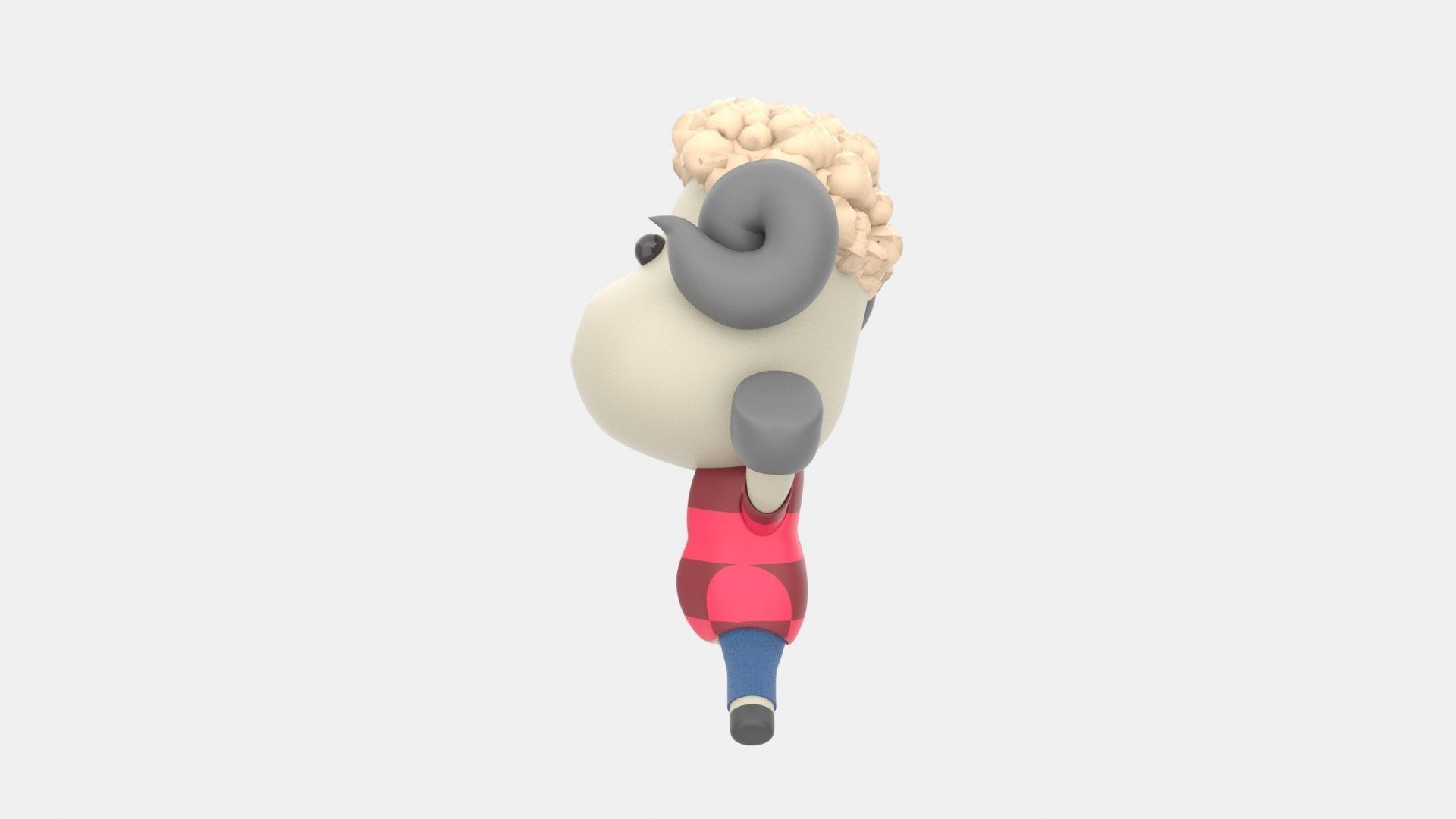 Cute Sheep 3D Illustration 3D model_5