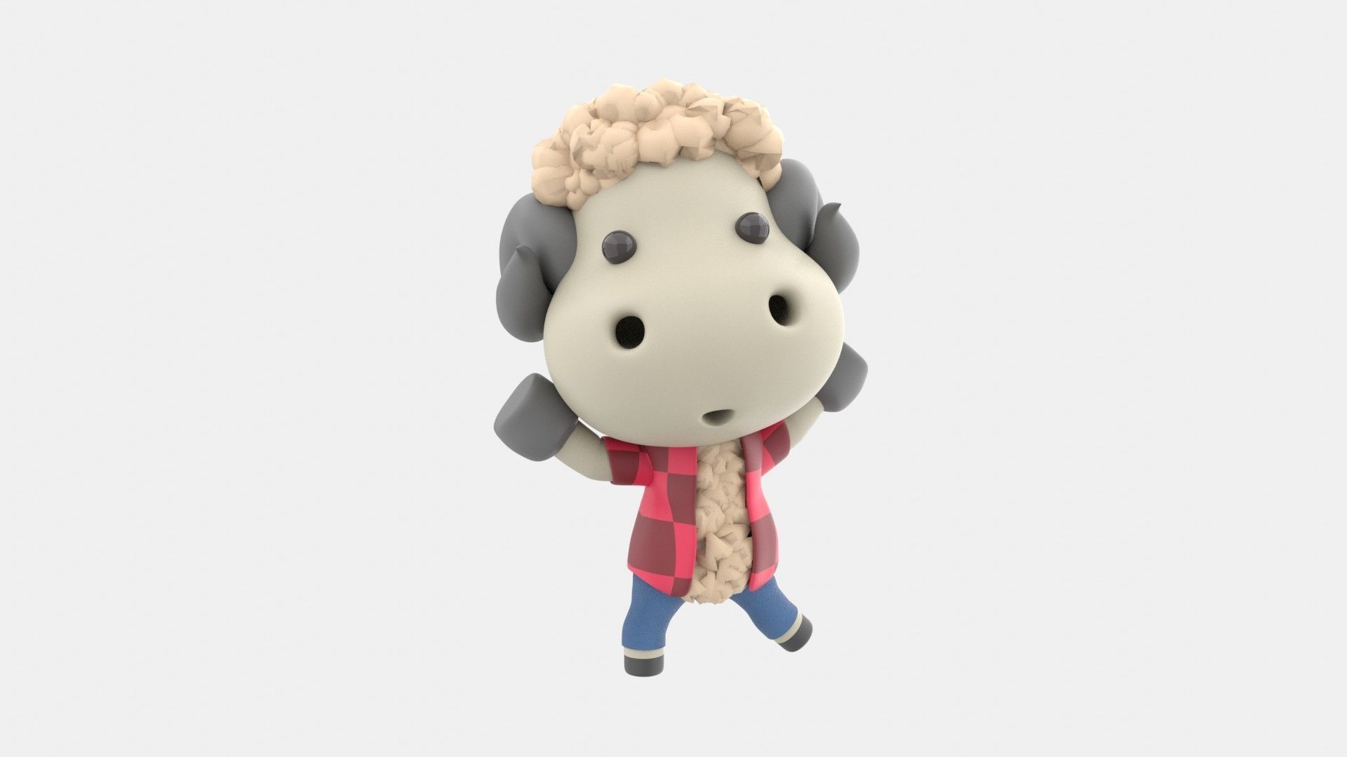 Cute Sheep 3D Illustration 3D model_19