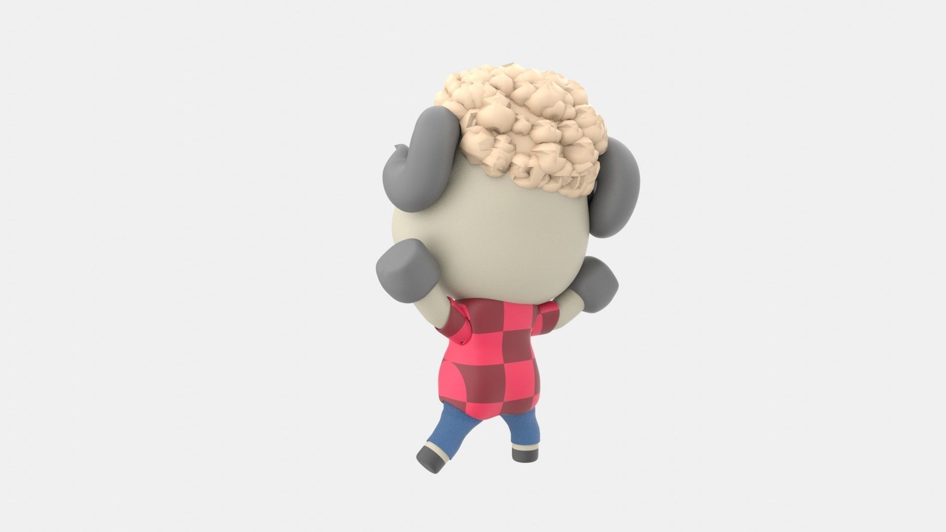 Cute Sheep 3D Illustration 3D model_8