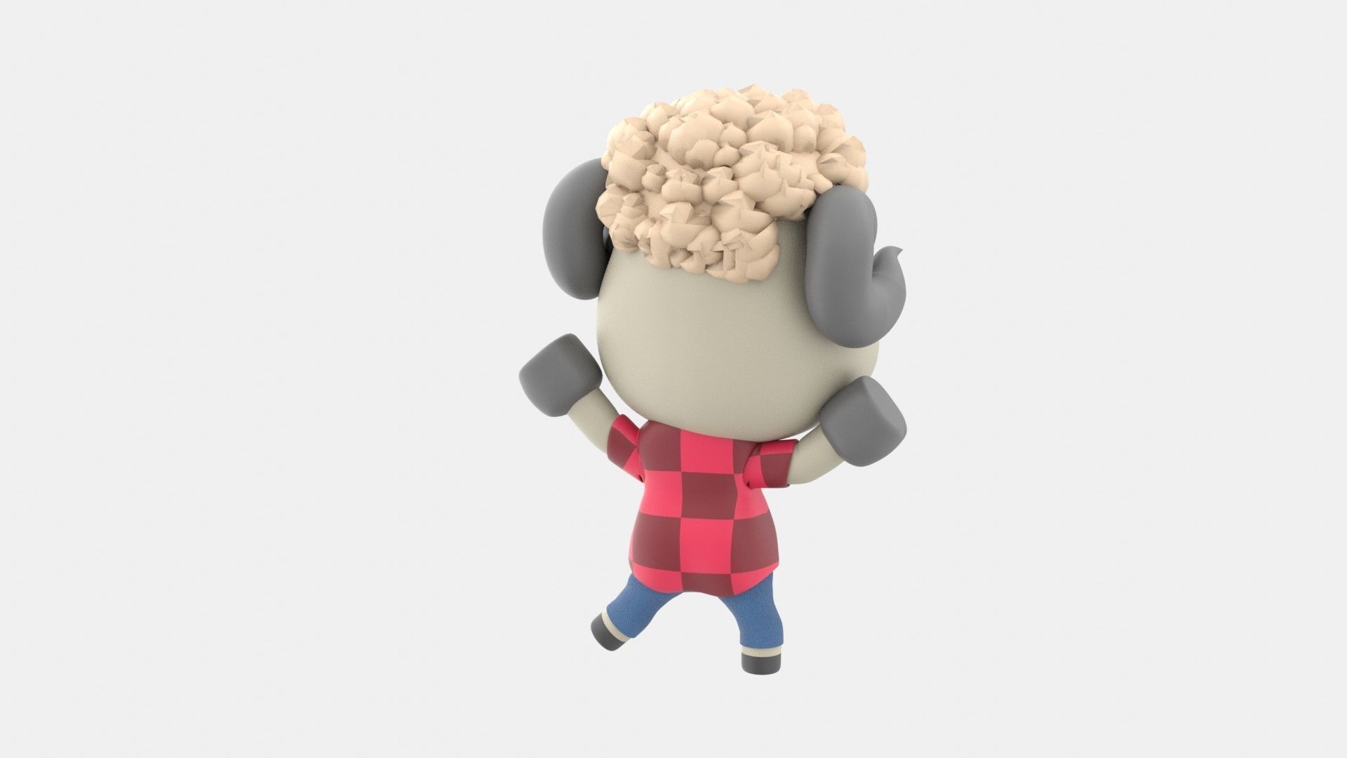 Cute Sheep 3D Illustration 3D model_11