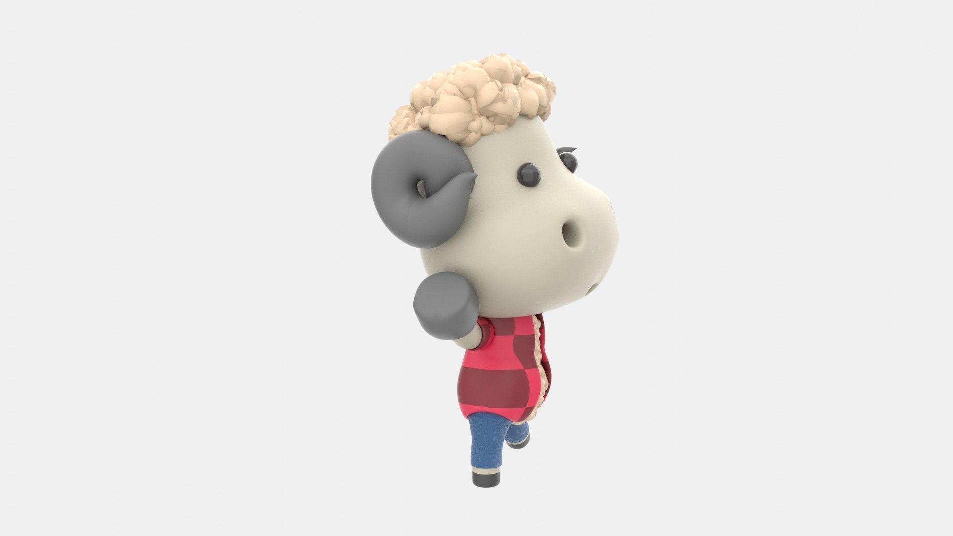 Cute Sheep 3D Illustration 3D model_16