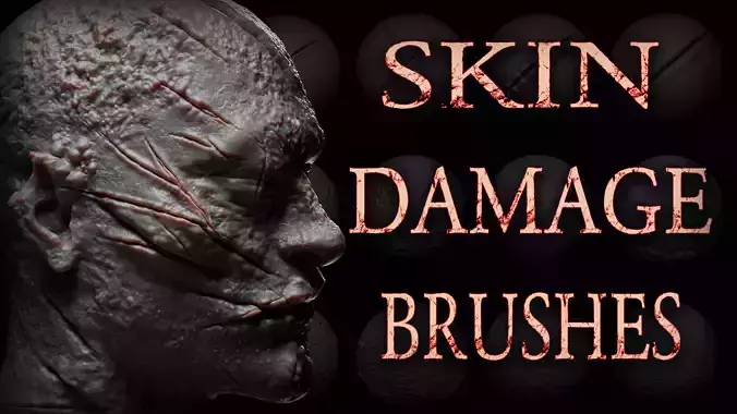 Zbrush  Blender  30 Skin Damages Brushes Texture