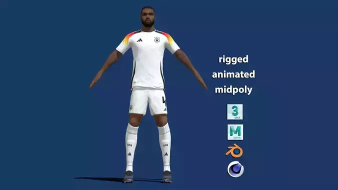 T-Pose Rigged Jonathan Tah Germany Euro 2024