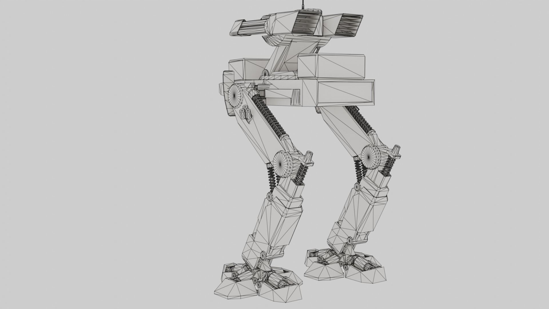 Mech Robot Two Legs Combat Sci-Fi Low-poly 3D model_45