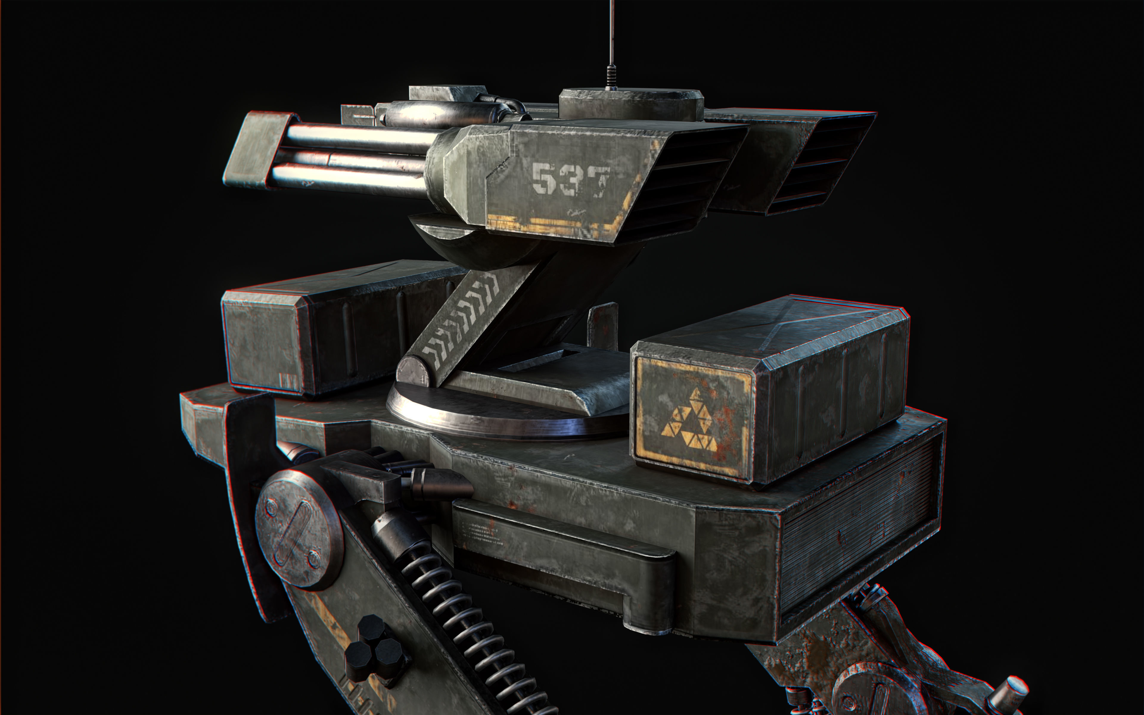 Mech Robot Two Legs Combat Sci-Fi Low-poly 3D model_12