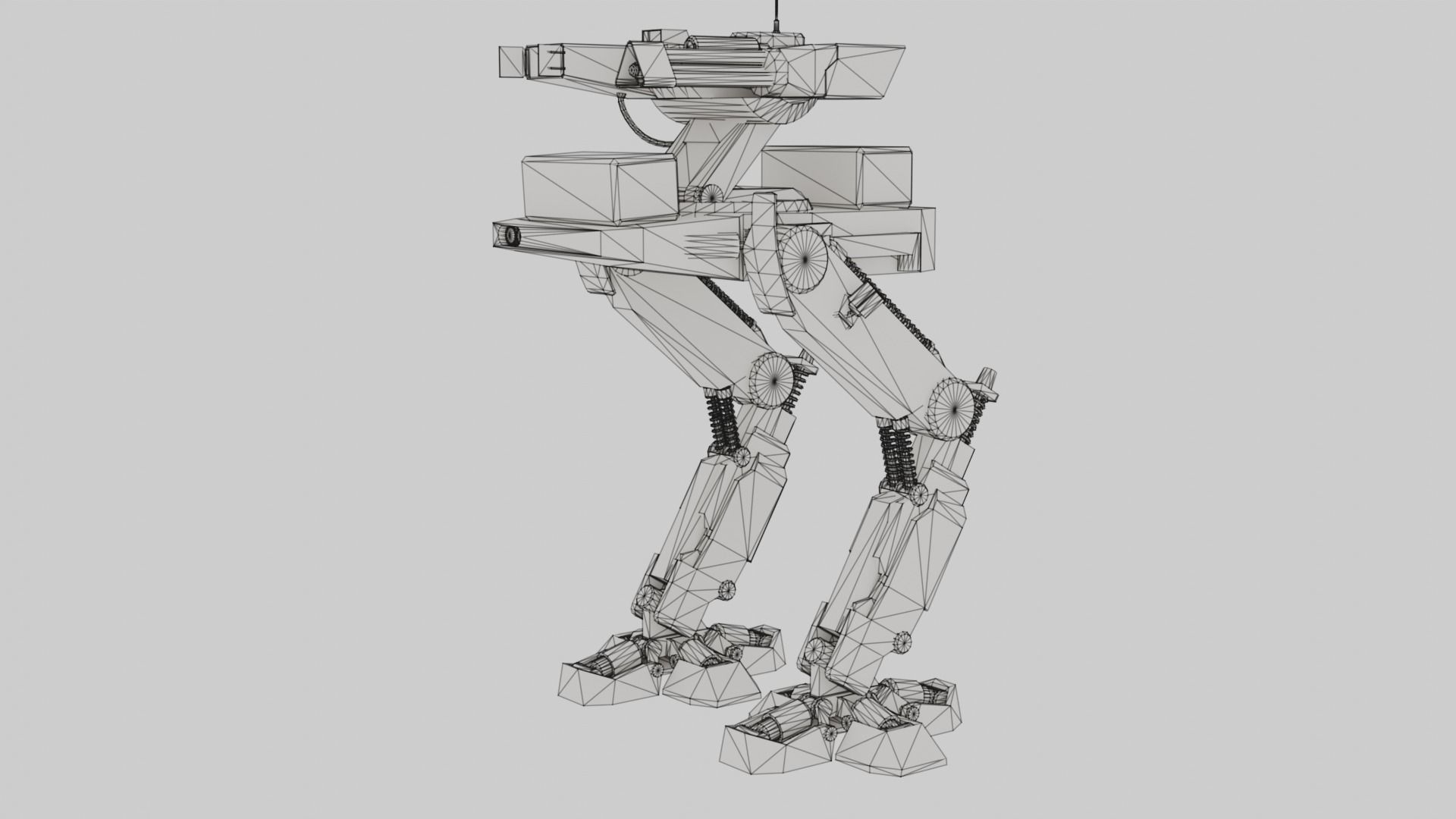 Mech Robot Two Legs Combat Sci-Fi Low-poly 3D model_43