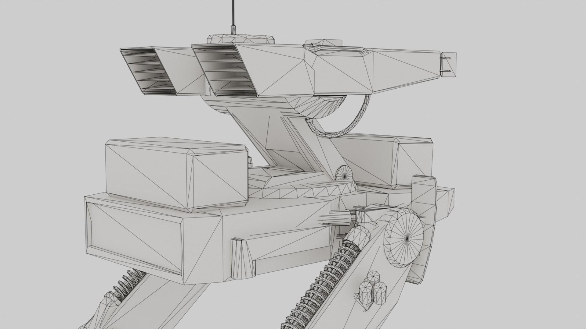 Mech Robot Two Legs Combat Sci-Fi Low-poly 3D model_50