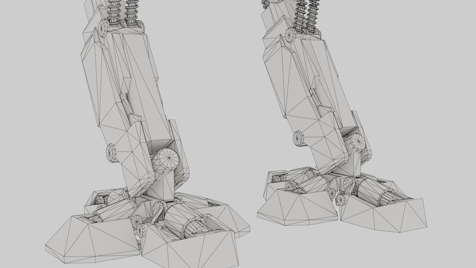 Mech Robot Two Legs Combat Sci-Fi Low-poly 3D model_48