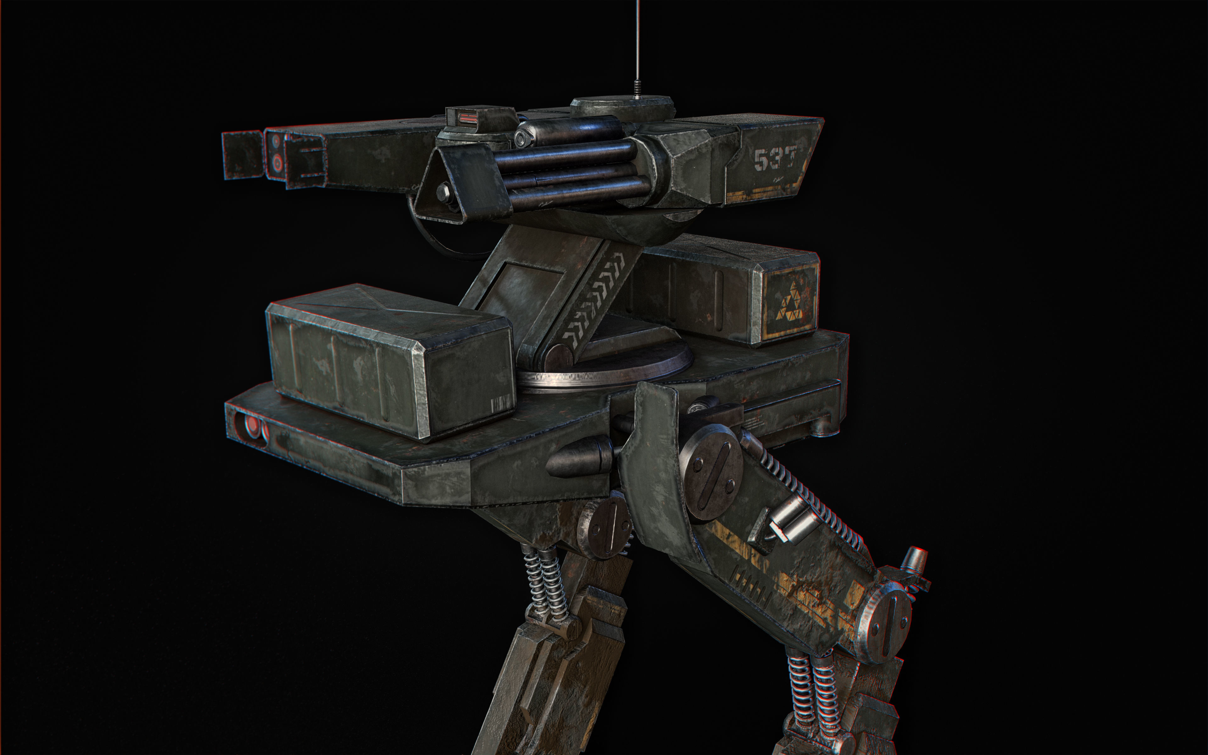 Mech Robot Two Legs Combat Sci-Fi Low-poly 3D model_30