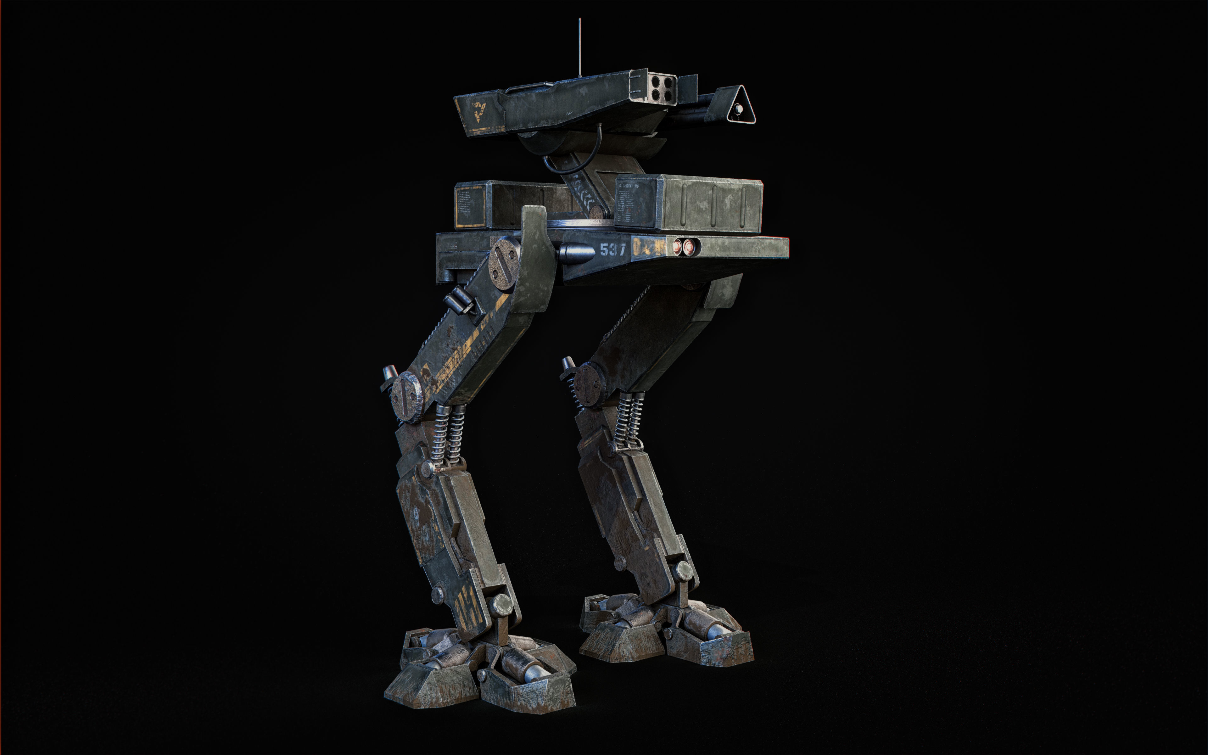 Mech Robot Two Legs Combat Sci-Fi Low-poly 3D model_22