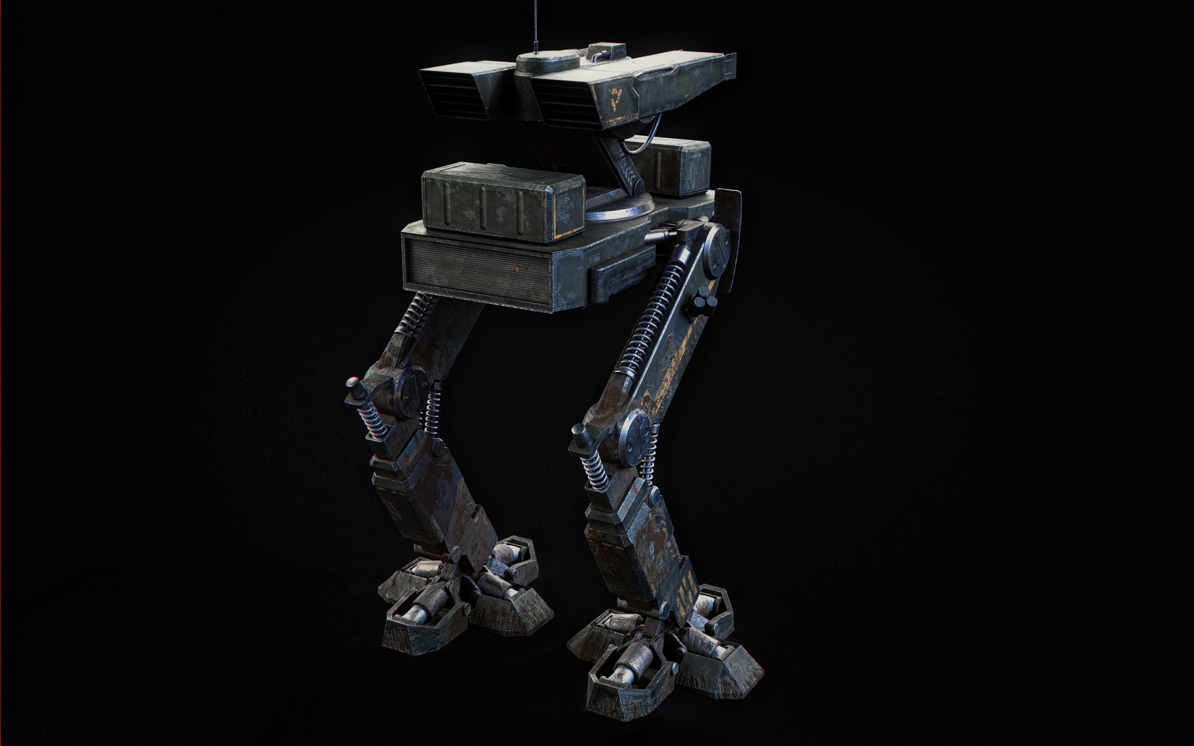 Mech Robot Two Legs Combat Sci-Fi Low-poly 3D model_26
