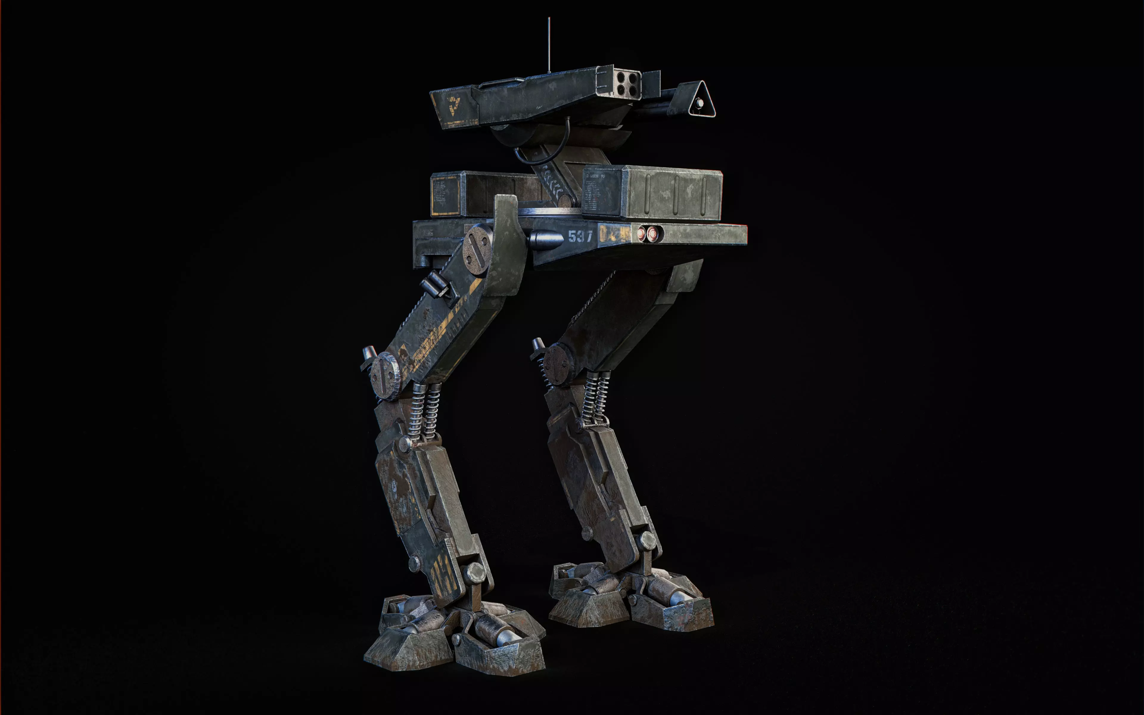 Mech Robot Two Legs Combat Sci-Fi Low-poly 3D model_0