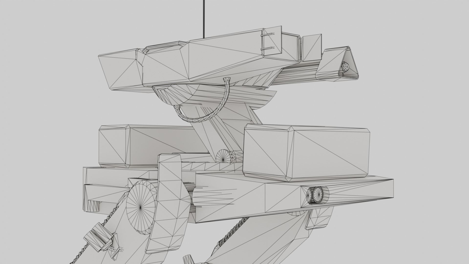 Mech Robot Two Legs Combat Sci-Fi Low-poly 3D model_46