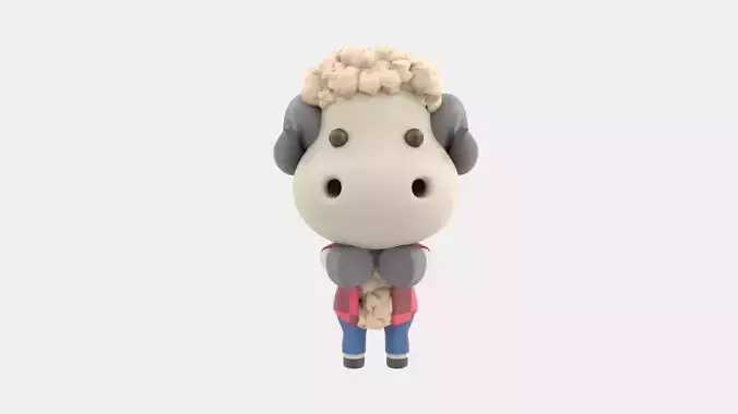 Cute Sheep 3D Illustration