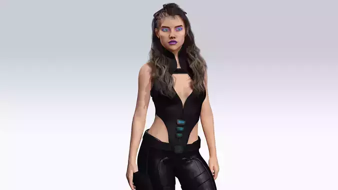 Sexy SCifi Character - Fully Rigged 3D 