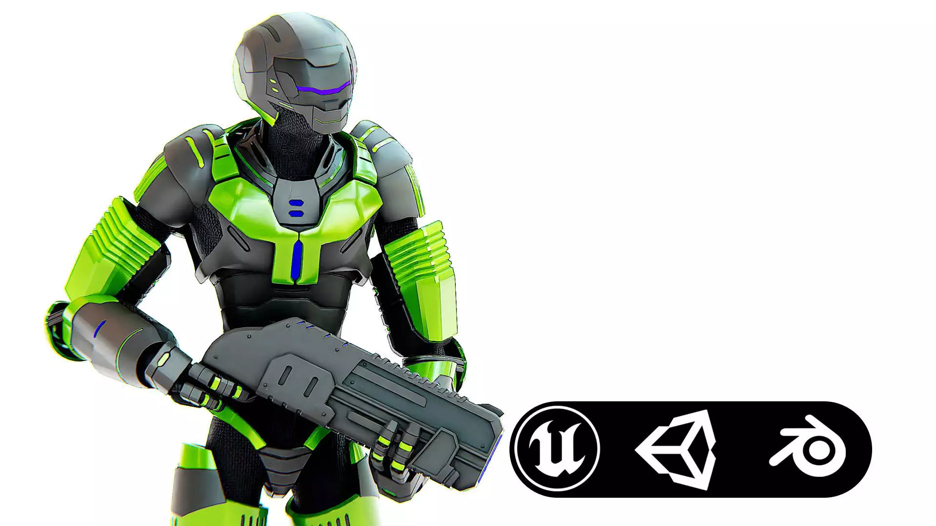 ALIEN TROOPER ZHORG Rigged for Unreal Engine - Unity - MIXAMO 3D model_0