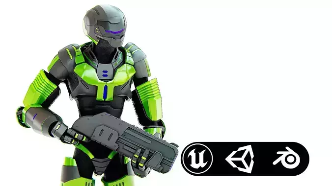 ALIEN TROOPER ZHORG  Rigged for Unreal Engine - Unity - MIXAMO