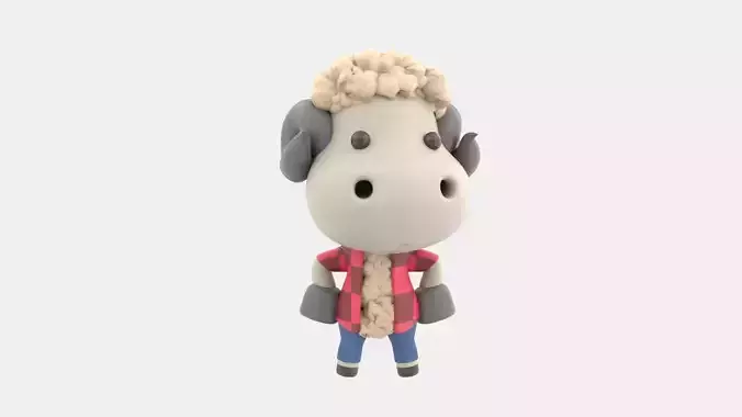 Cute Sheep 3D Illustration