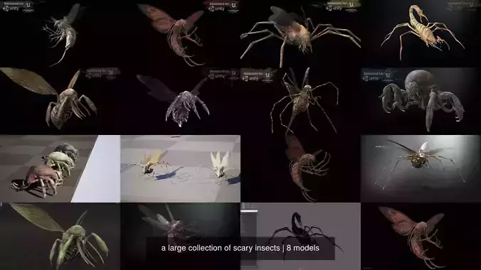 a large collection of scary insects